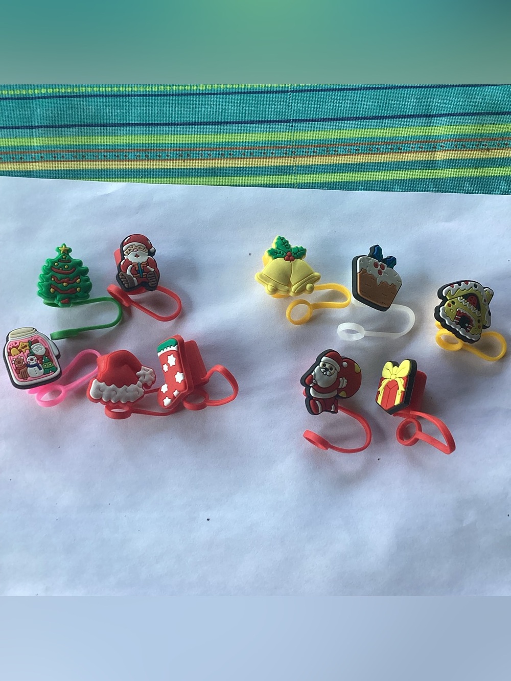 Christmas Straw Toppers - set of 10